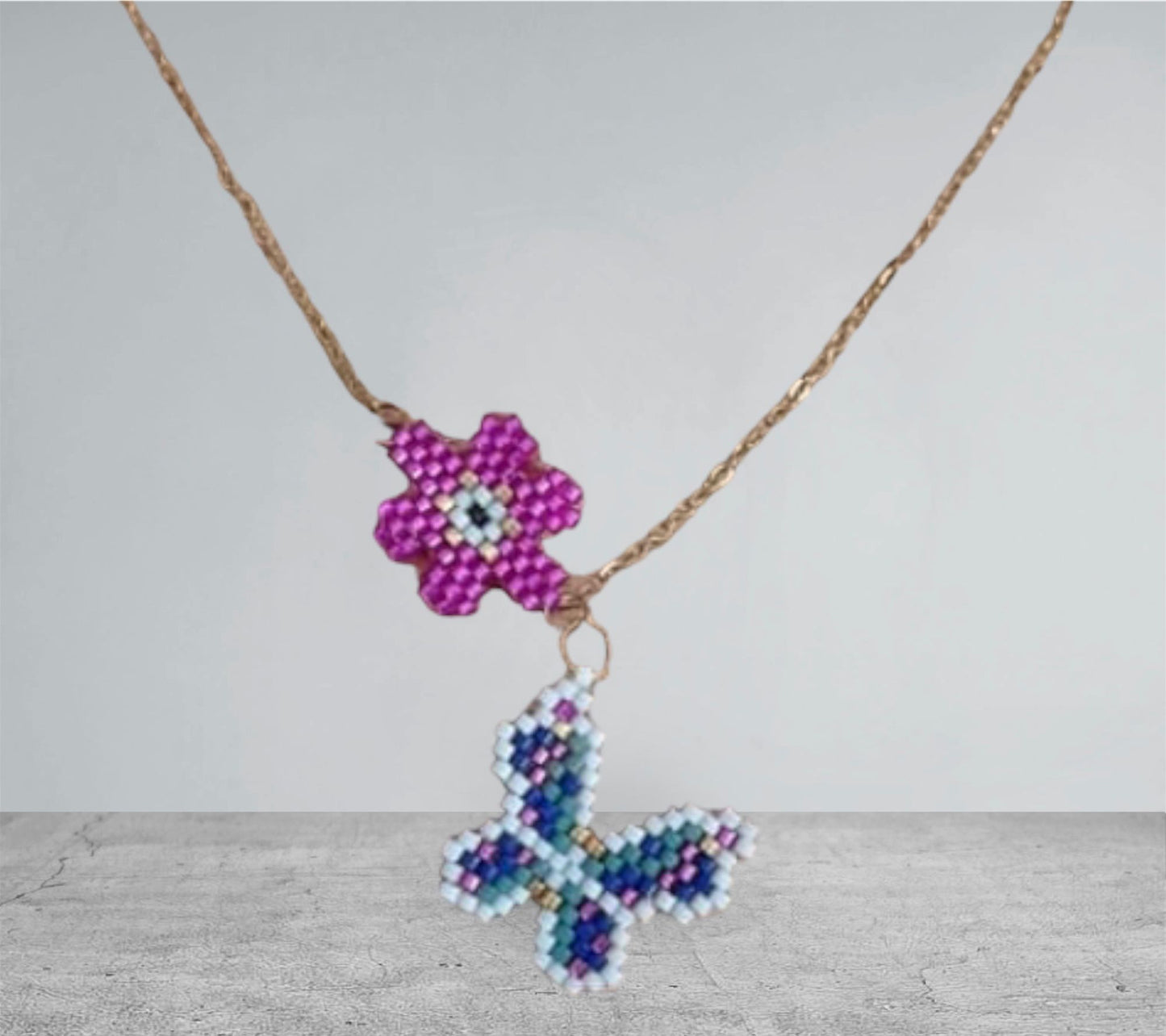 Butterfly Rose Necklace