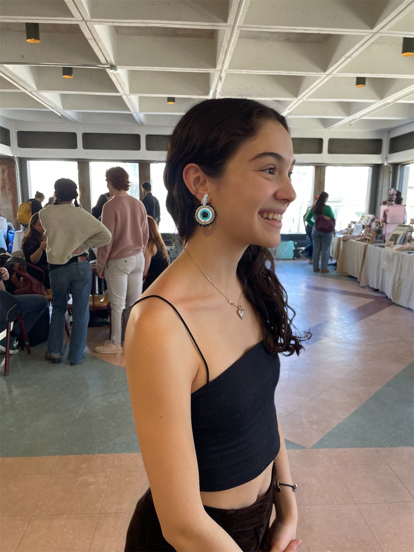 Black Evil Eye Earrings
