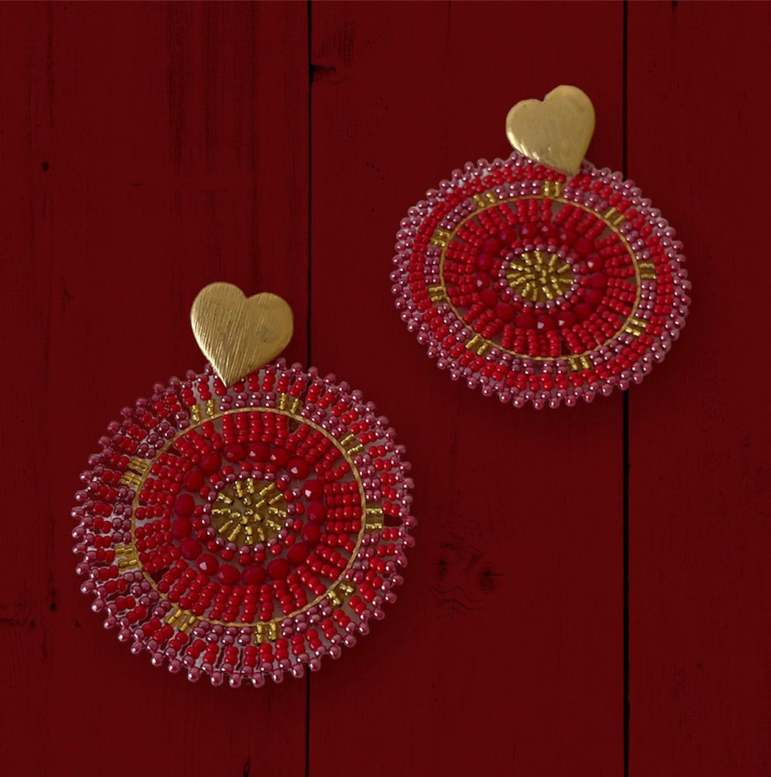 Red Mandala Earings
