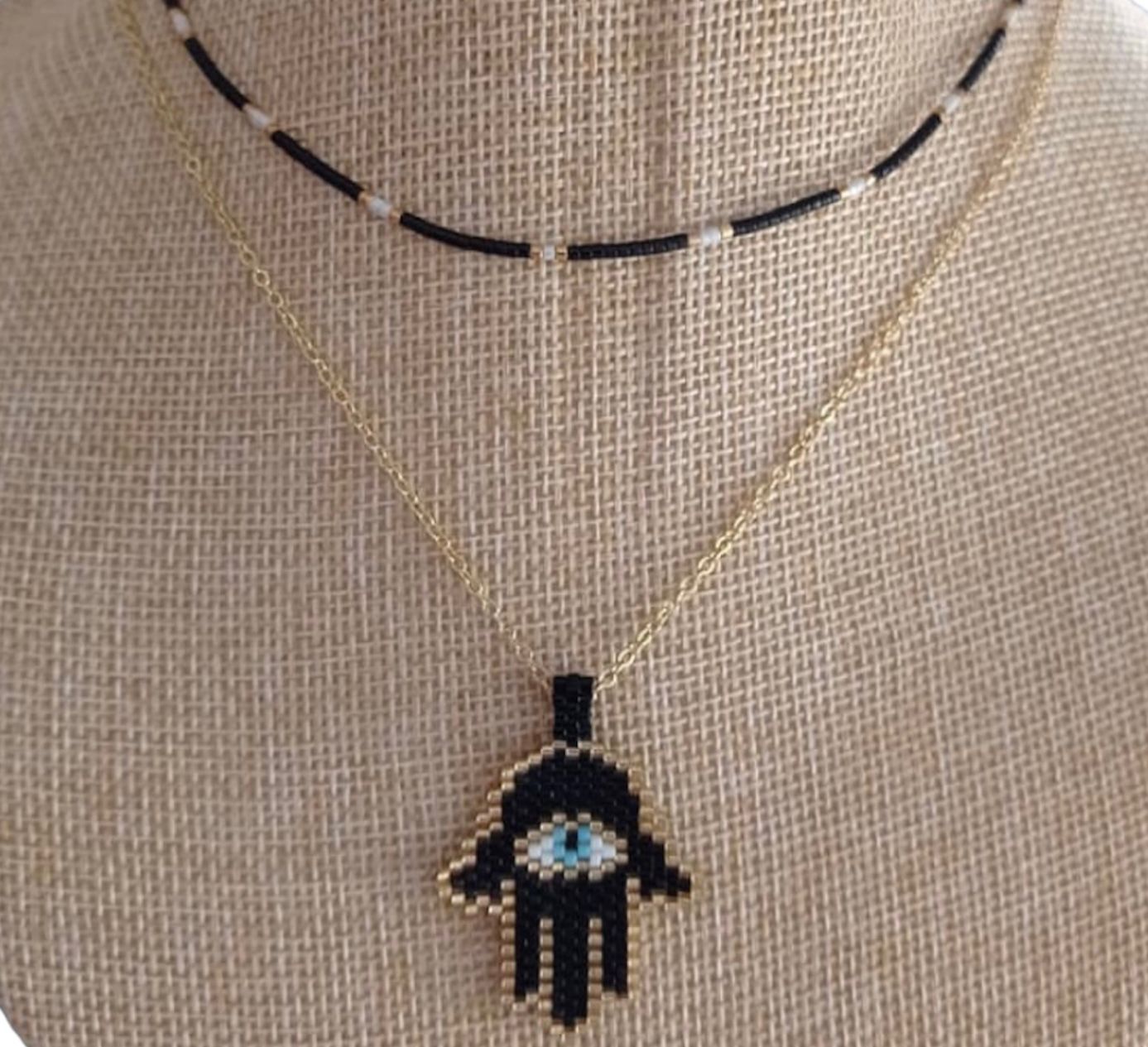 Black Evil Eye Set Necklace