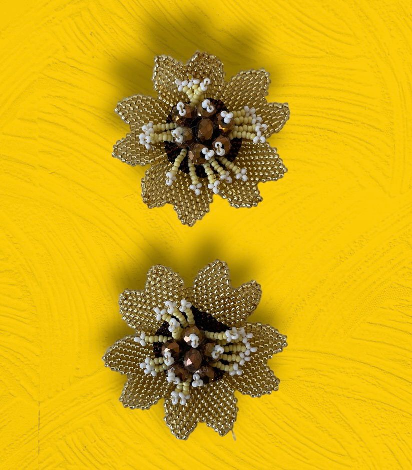 Golden Flower Earings