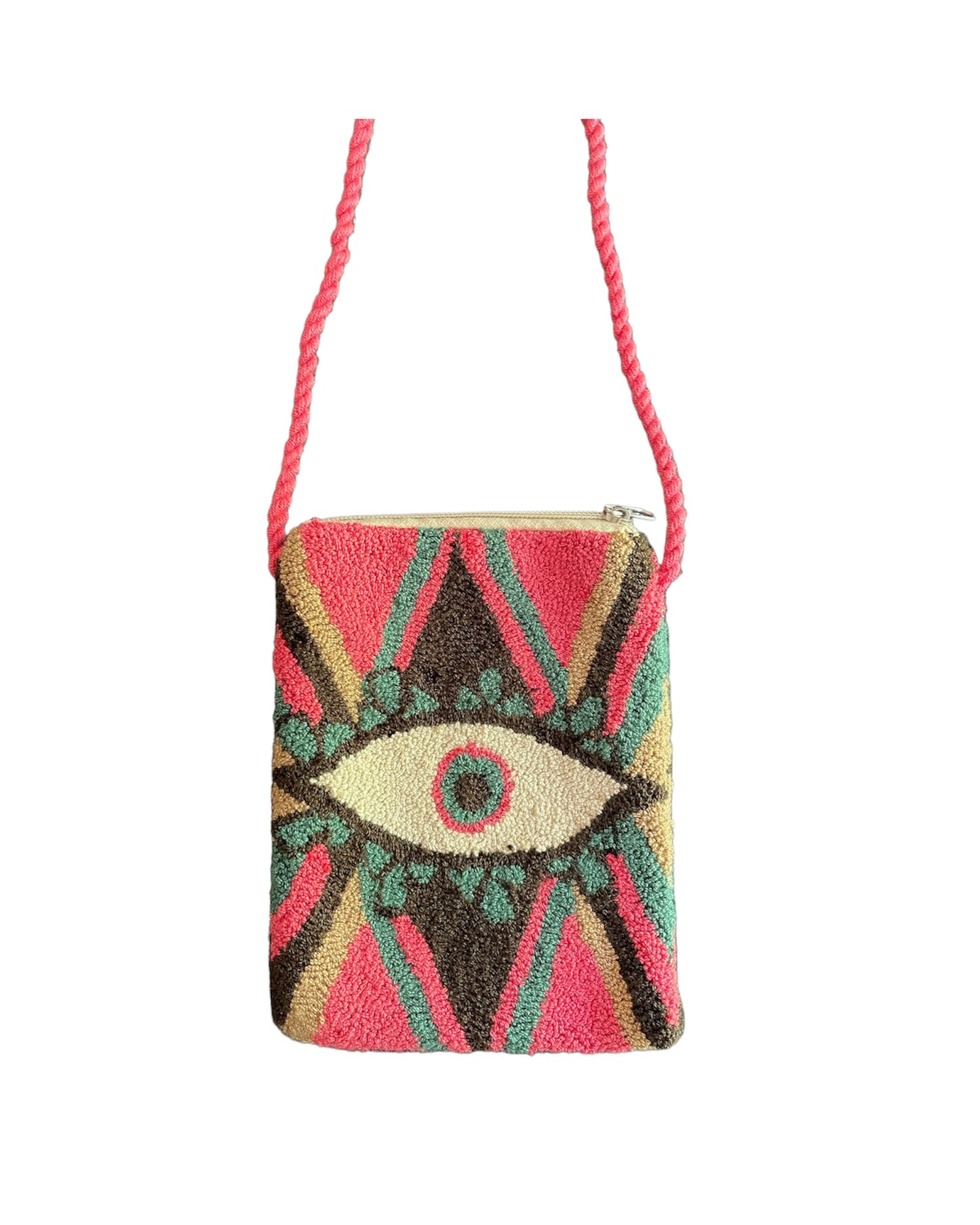 Soporte para teléfono Wayuu con diseño de ojo malvado bohemio