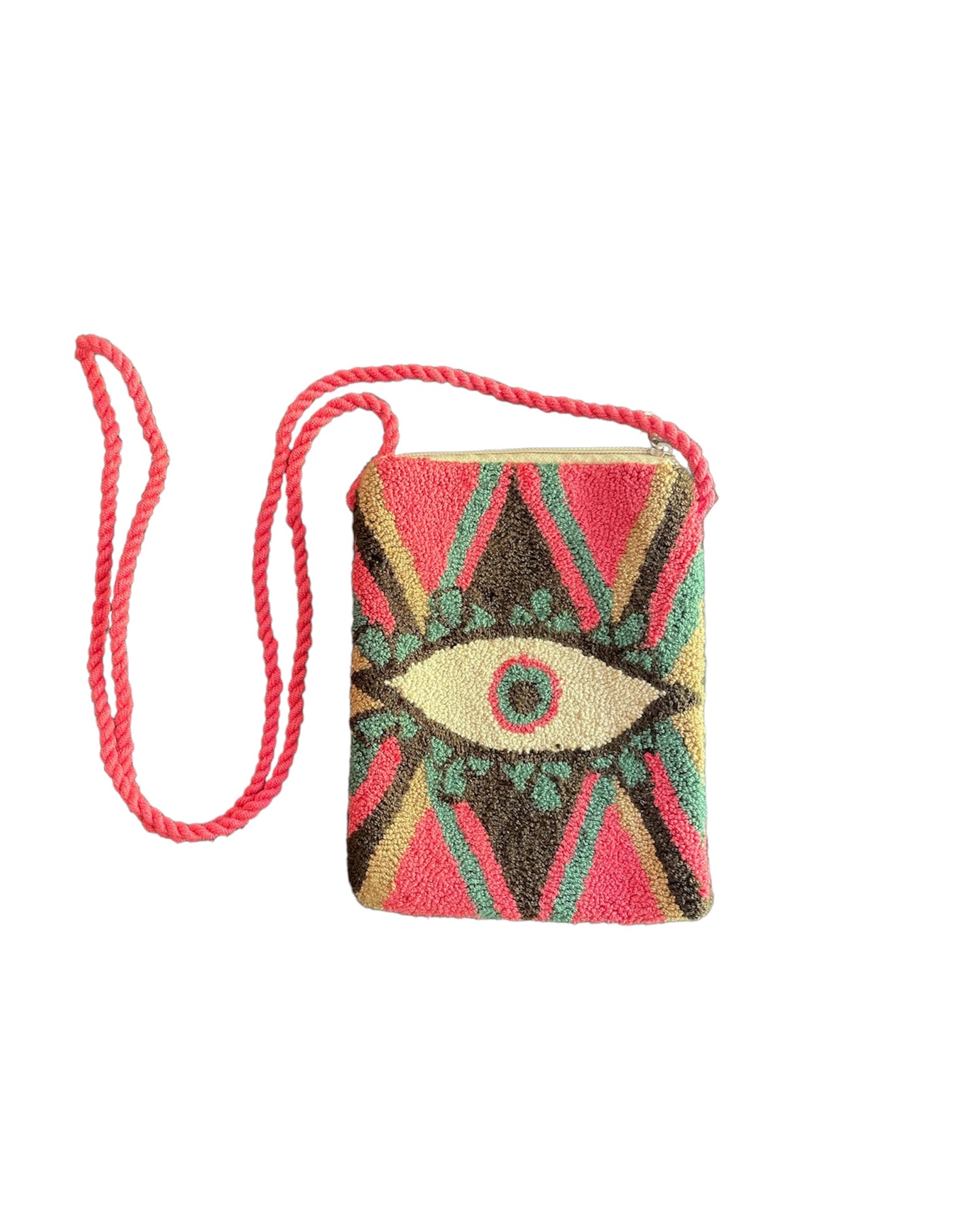 Soporte para teléfono Wayuu con diseño de ojo malvado bohemio
