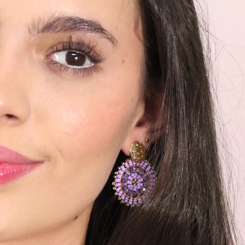 Lila Mandala Earrings