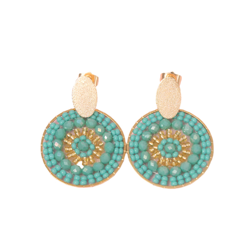 Agua Marina Mandala Earrings