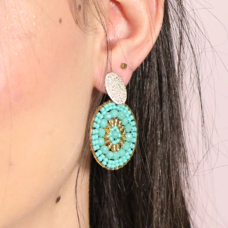 Agua Marina Mandala Earrings