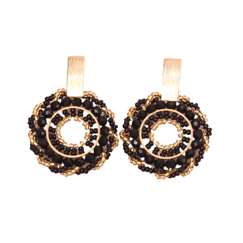 Black Sun Mandala Earrings