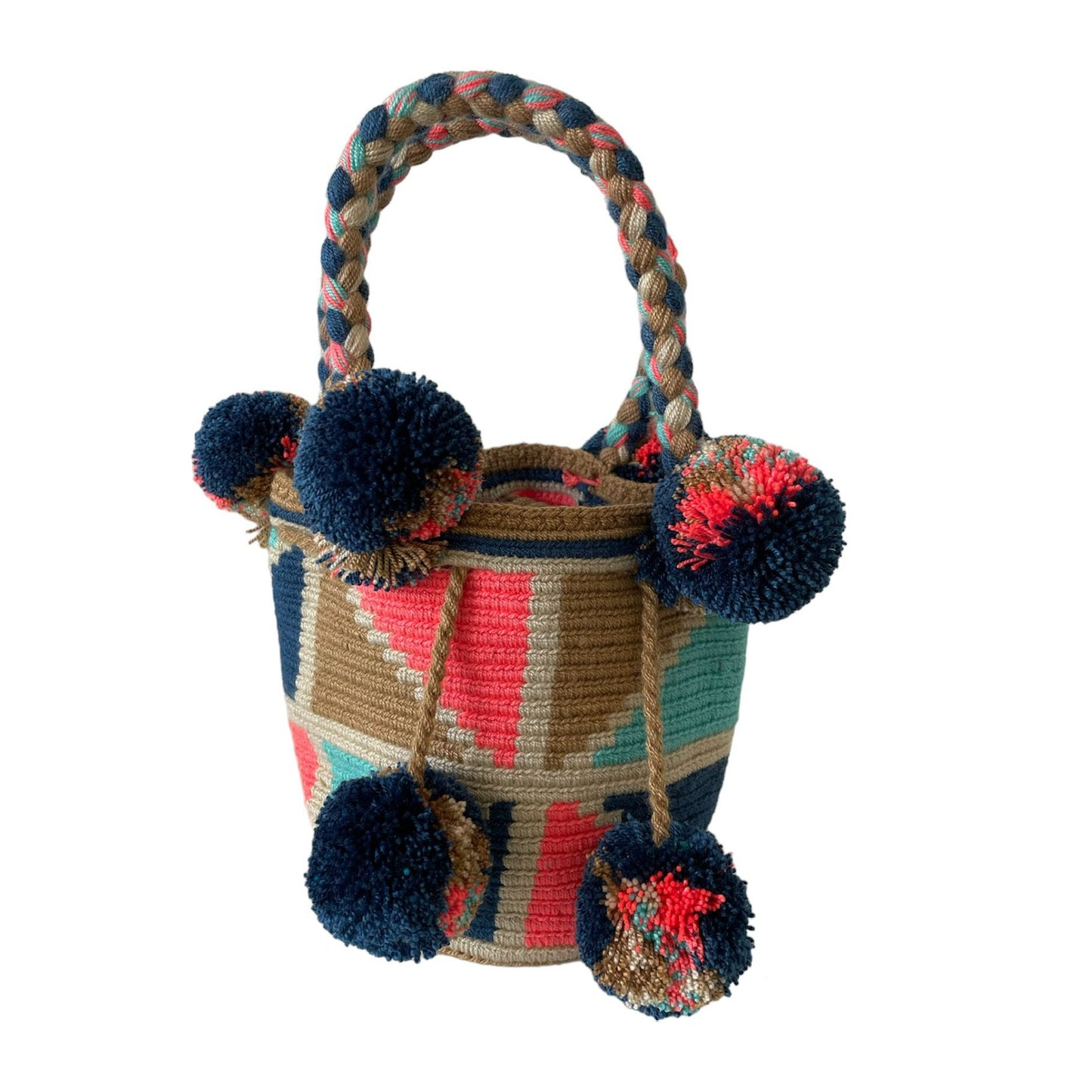 Neon Pom Poms Mini Wayuu Bag