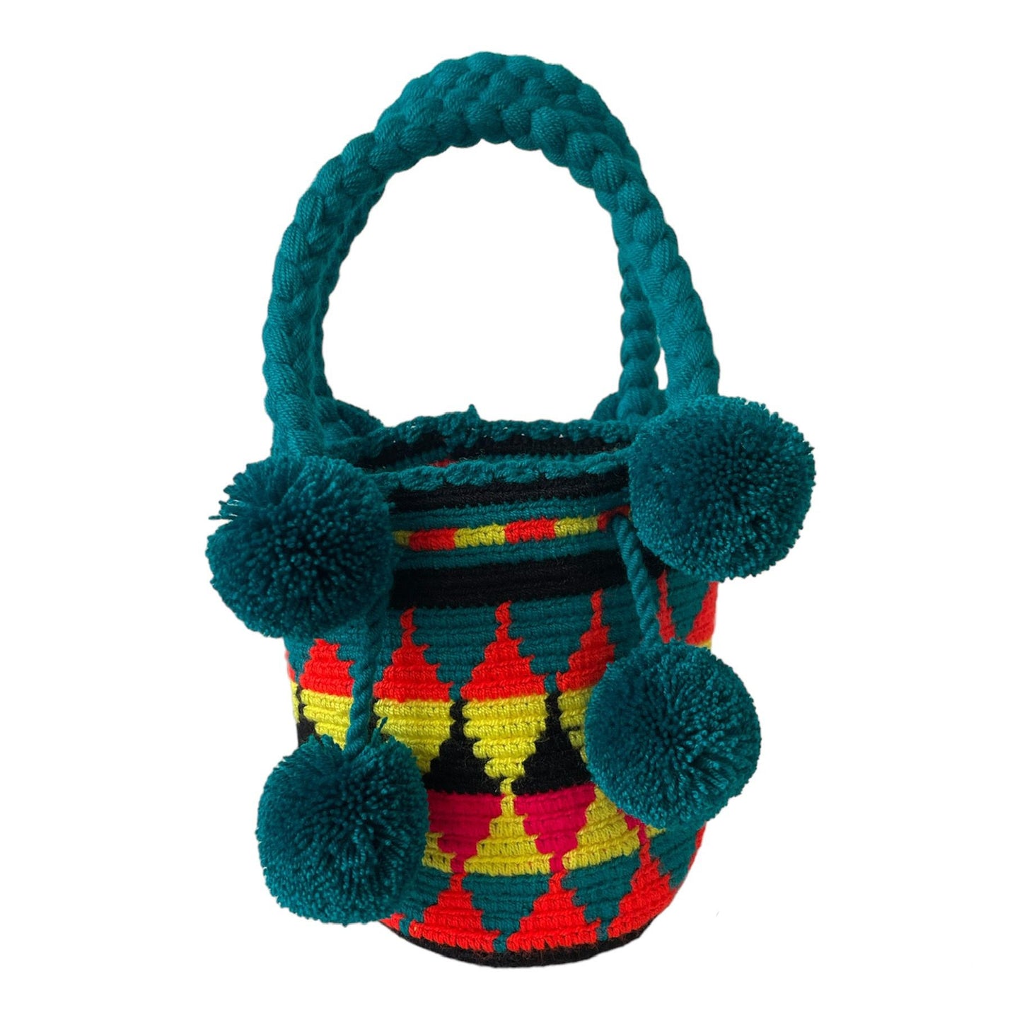Floripondia Pom Poms Mini Wayuu Bag