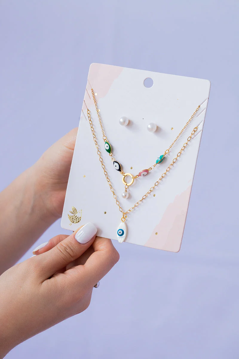 Evil eye Pearl Necklace