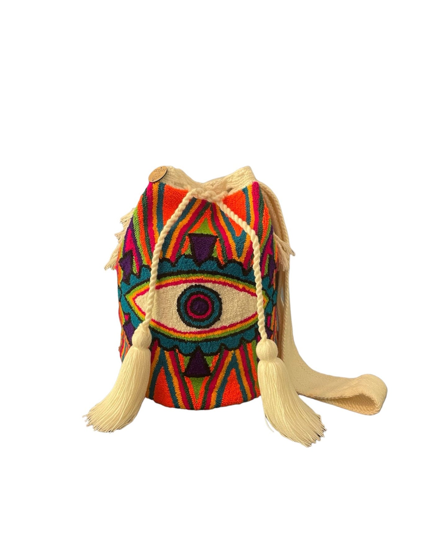 Rainbow Evil Eye Wayuu Bag