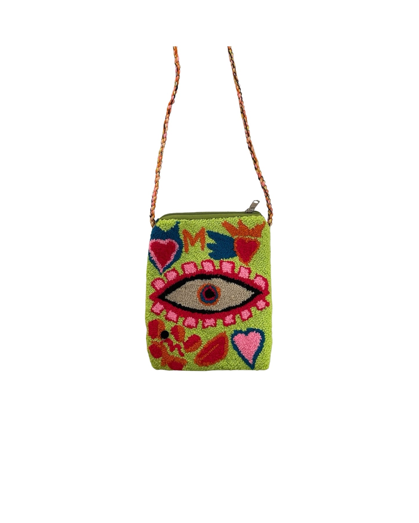 Green Evil Eye Wayuu Phone Holder