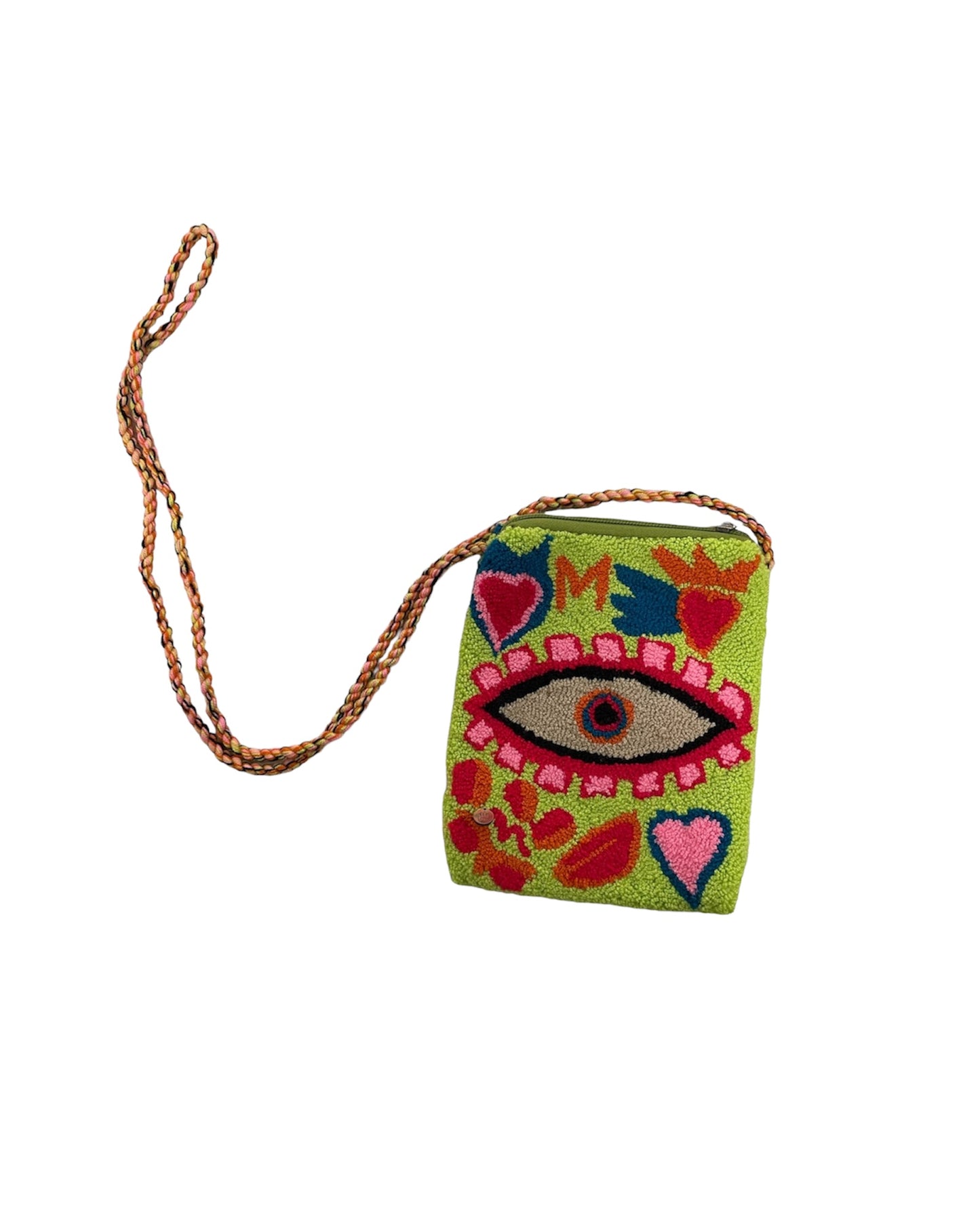 Green Evil Eye Wayuu Phone Holder