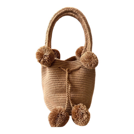 Moca Mini Pom Poms Wayuu Bag