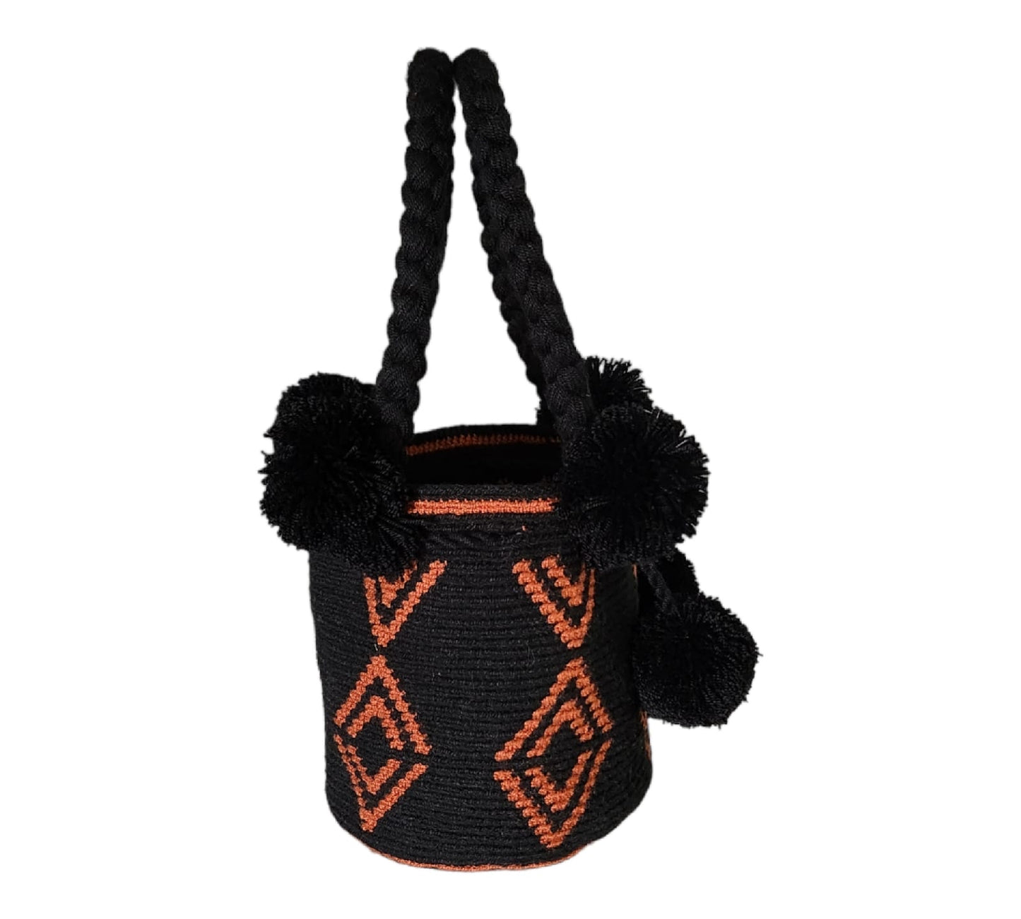 Bolso Rombo Pom Poms Mini Wayuu