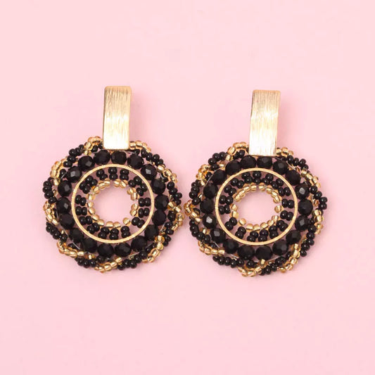 Black Sun  Mandala Earings