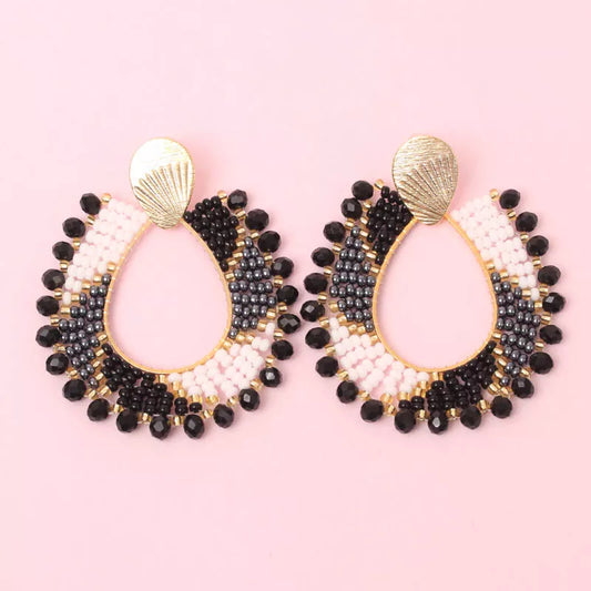 Black and White Mandala Earings