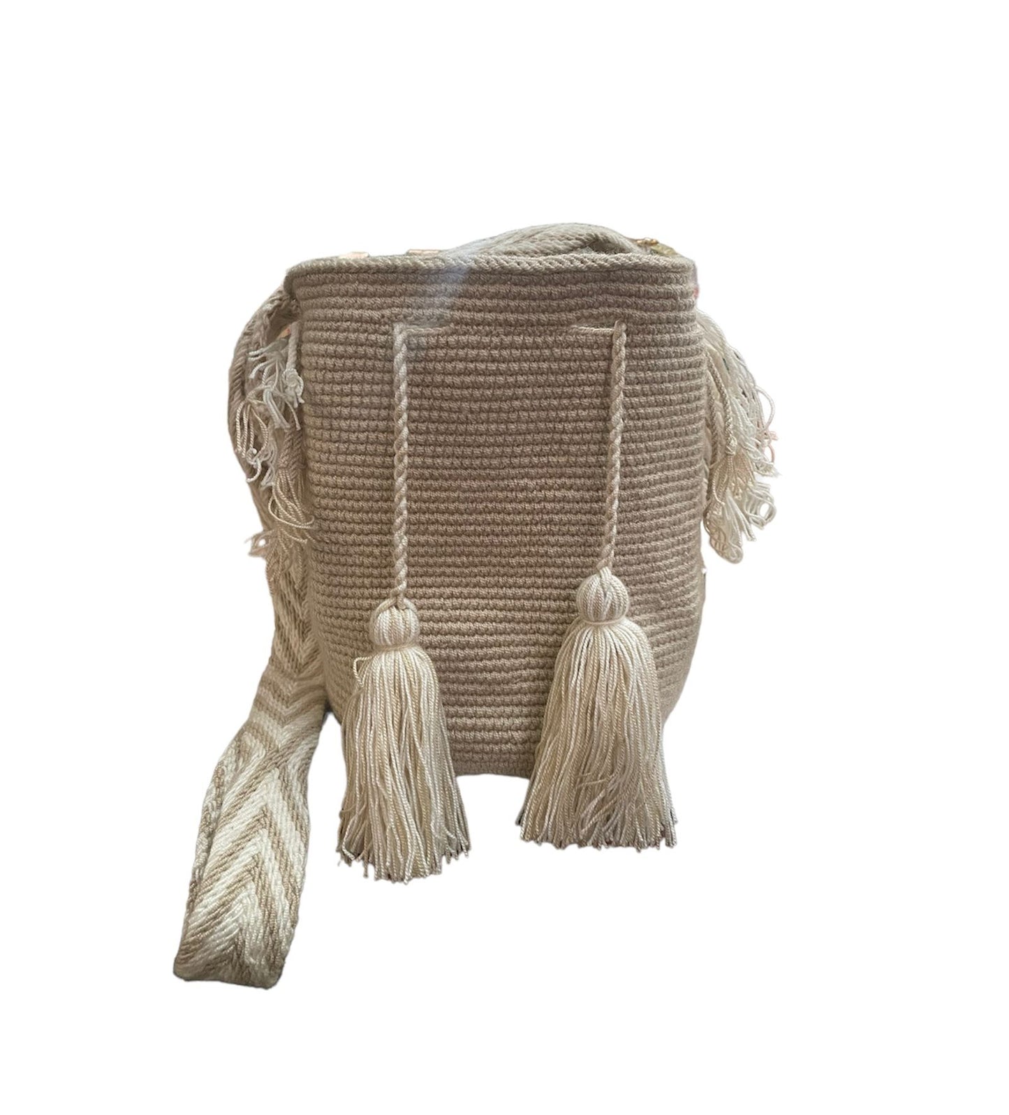 Beige Medium Wayuu Bag